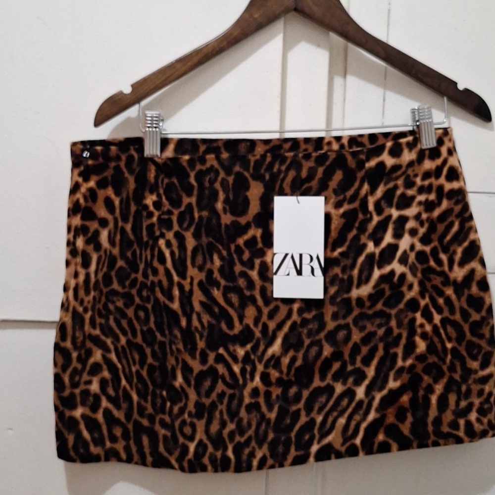 Zara Animal Print Mini Skirt
